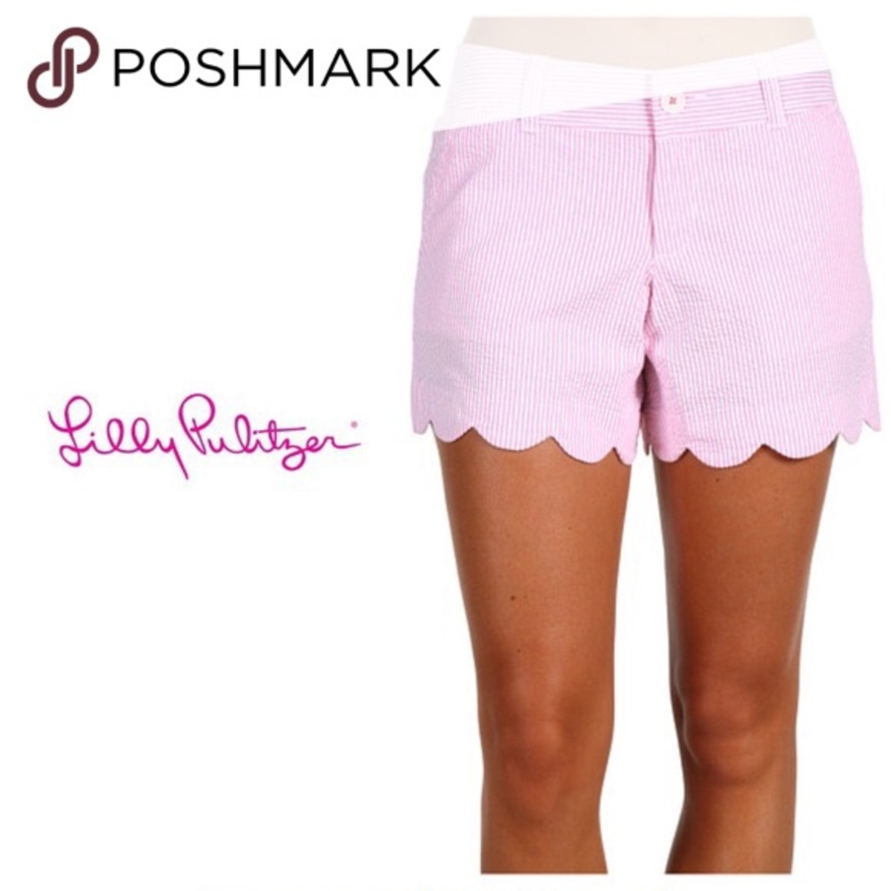 Lilly Pulitzer buttercup shorts size 10 pink and white Pinstripes